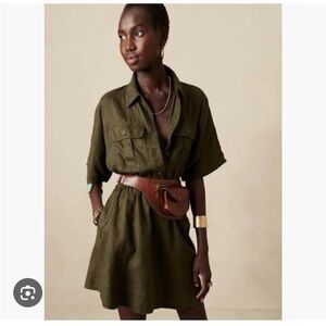 Banana Republic Camo Green Utility Jacket Dress Size XS